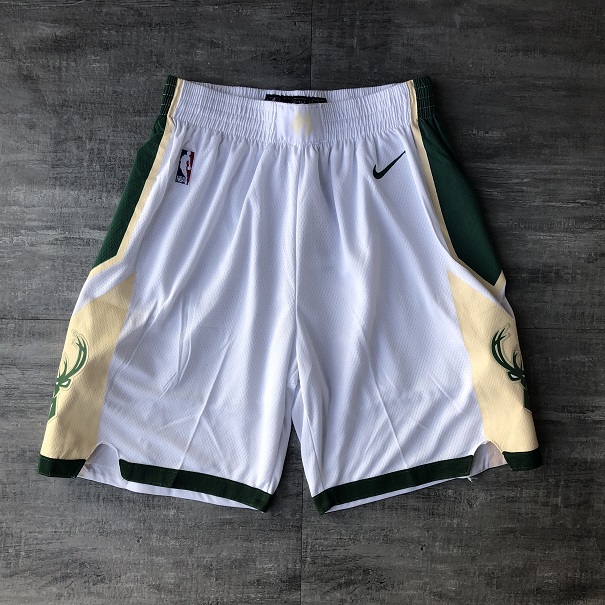 Men NBA Milwaukee Bucks White Shorts 0416->milwaukee bucks->NBA Jersey